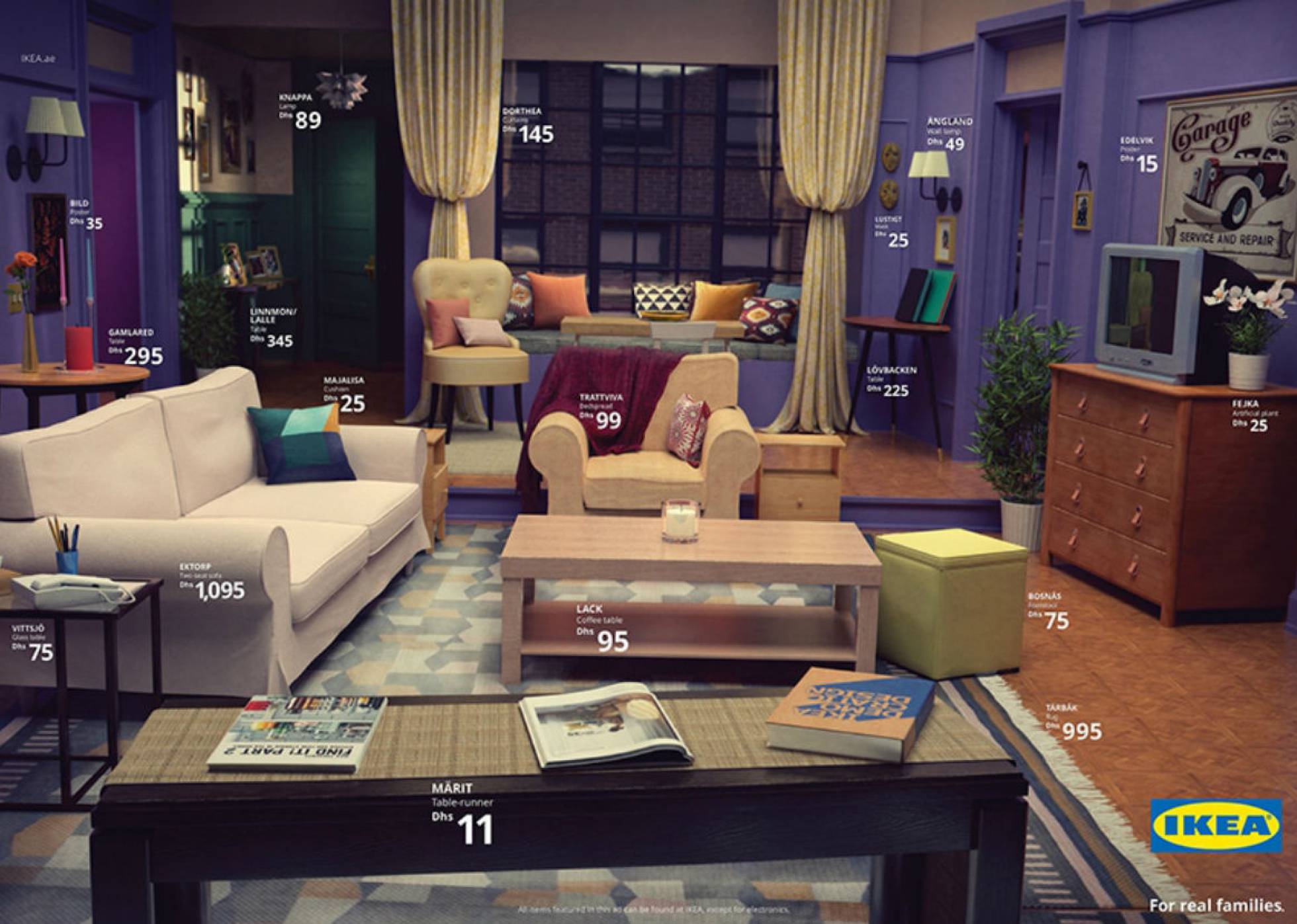 Así quedarían el salón de ‘Friends’ o el de ‘Los Simpson’ con muebles de Ikea
