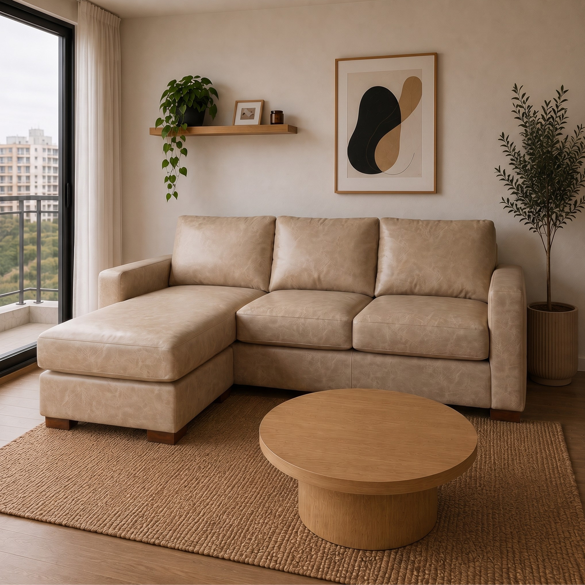 Seccional Magic - Cuero Sintético Auris Beige