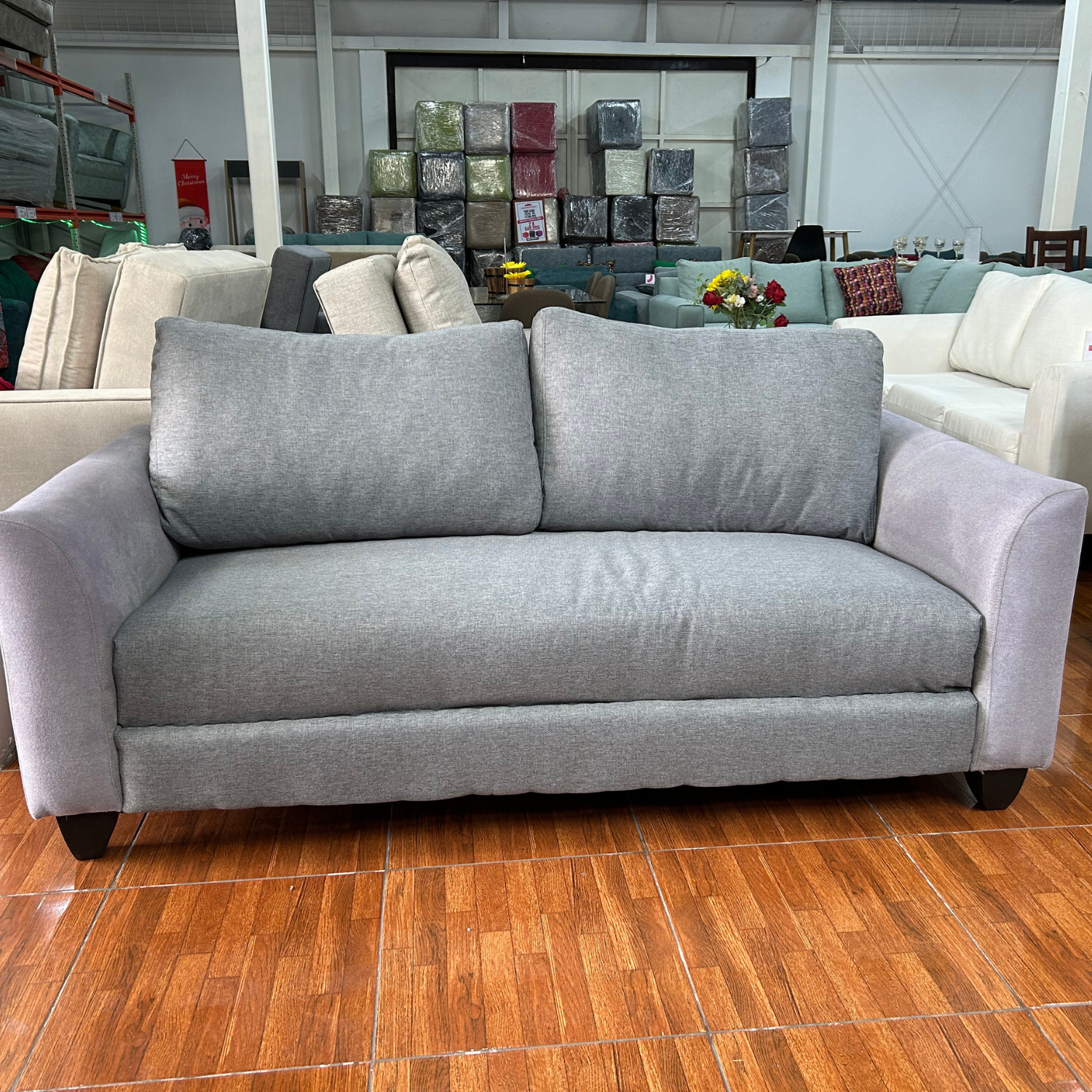 Sofá Lía 3 Cuerpos - Tela Lino Gris (2da selección)