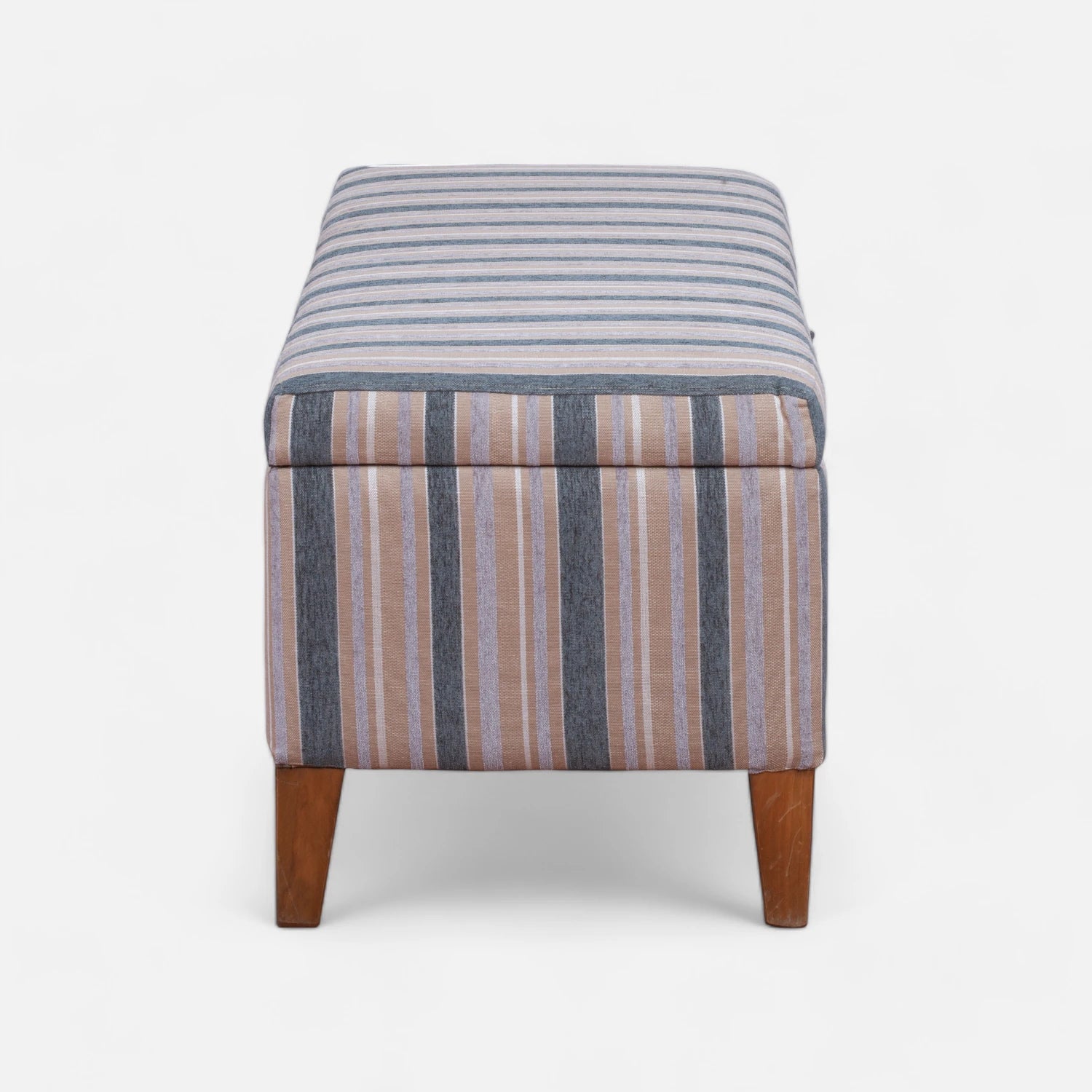 Banqueta Baúl 120x50 cms - Tela Chenille Listado Gris