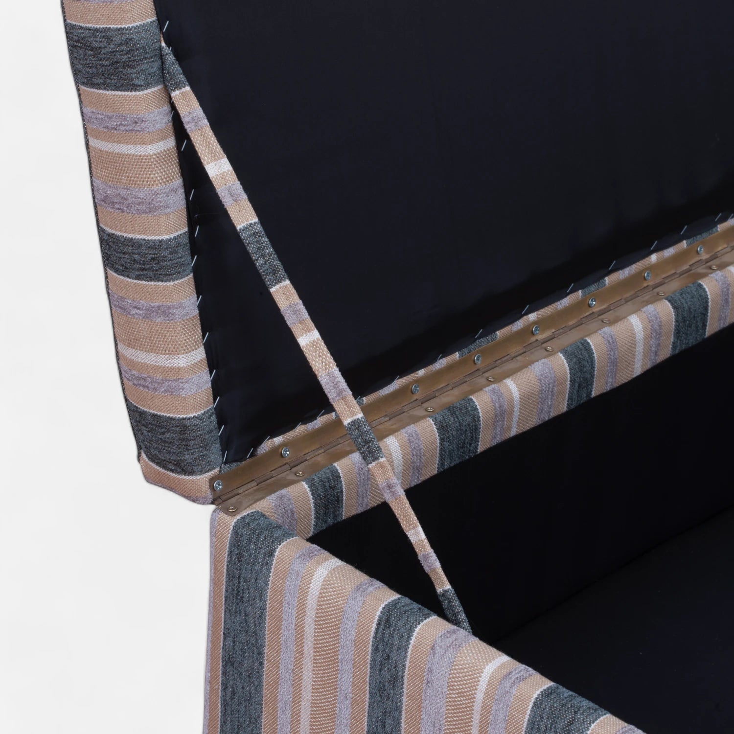 Banqueta Baúl 120x50 cms - Tela Chenille Listado Gris