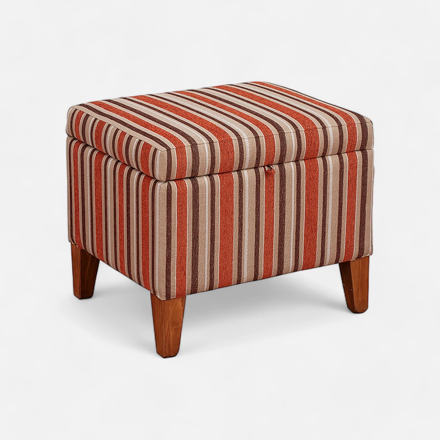 Banqueta Baúl 60x50 cm - Tela Chenille Listado Terracota