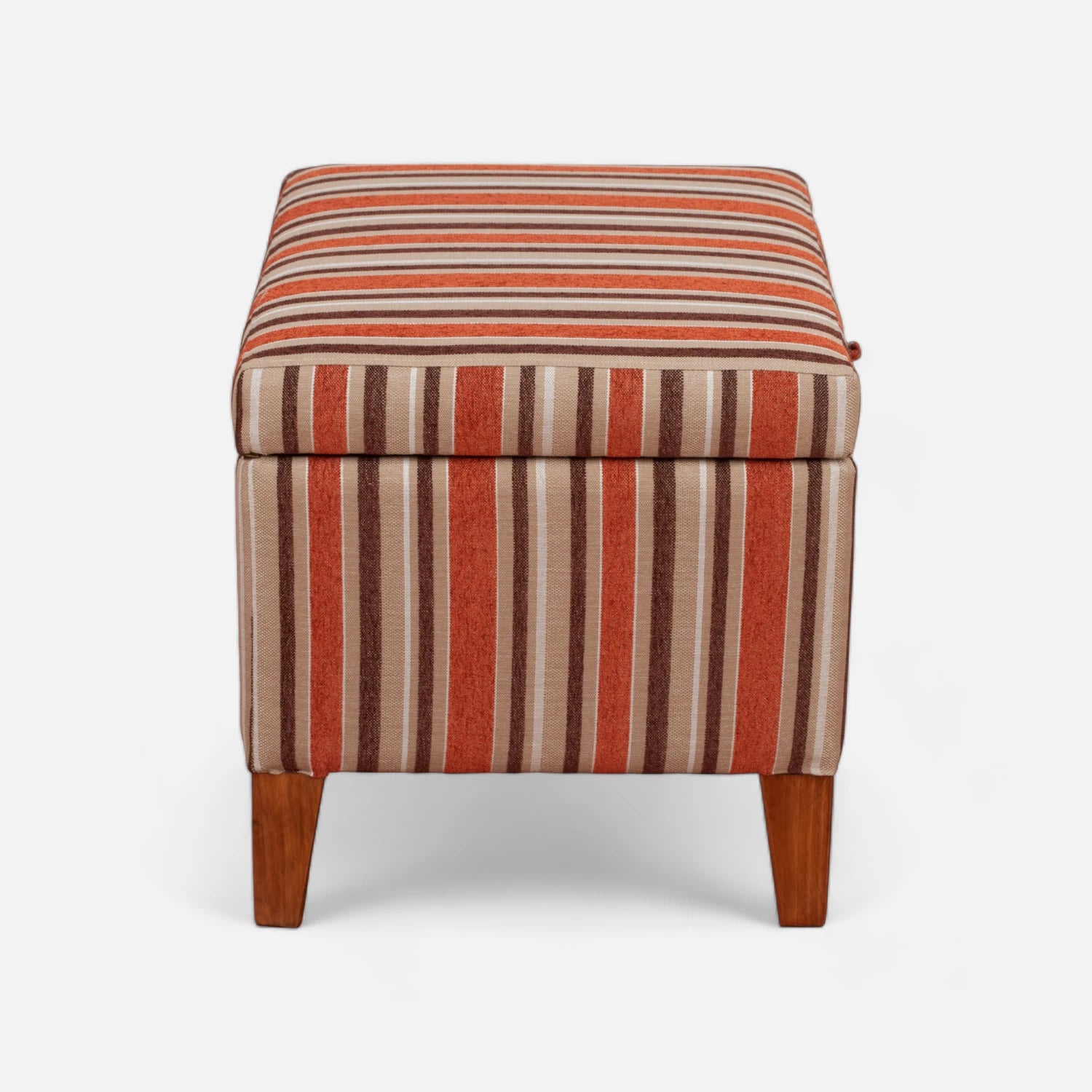 Banqueta Baúl 60x50 cm - Tela Chenille Listado Terracota