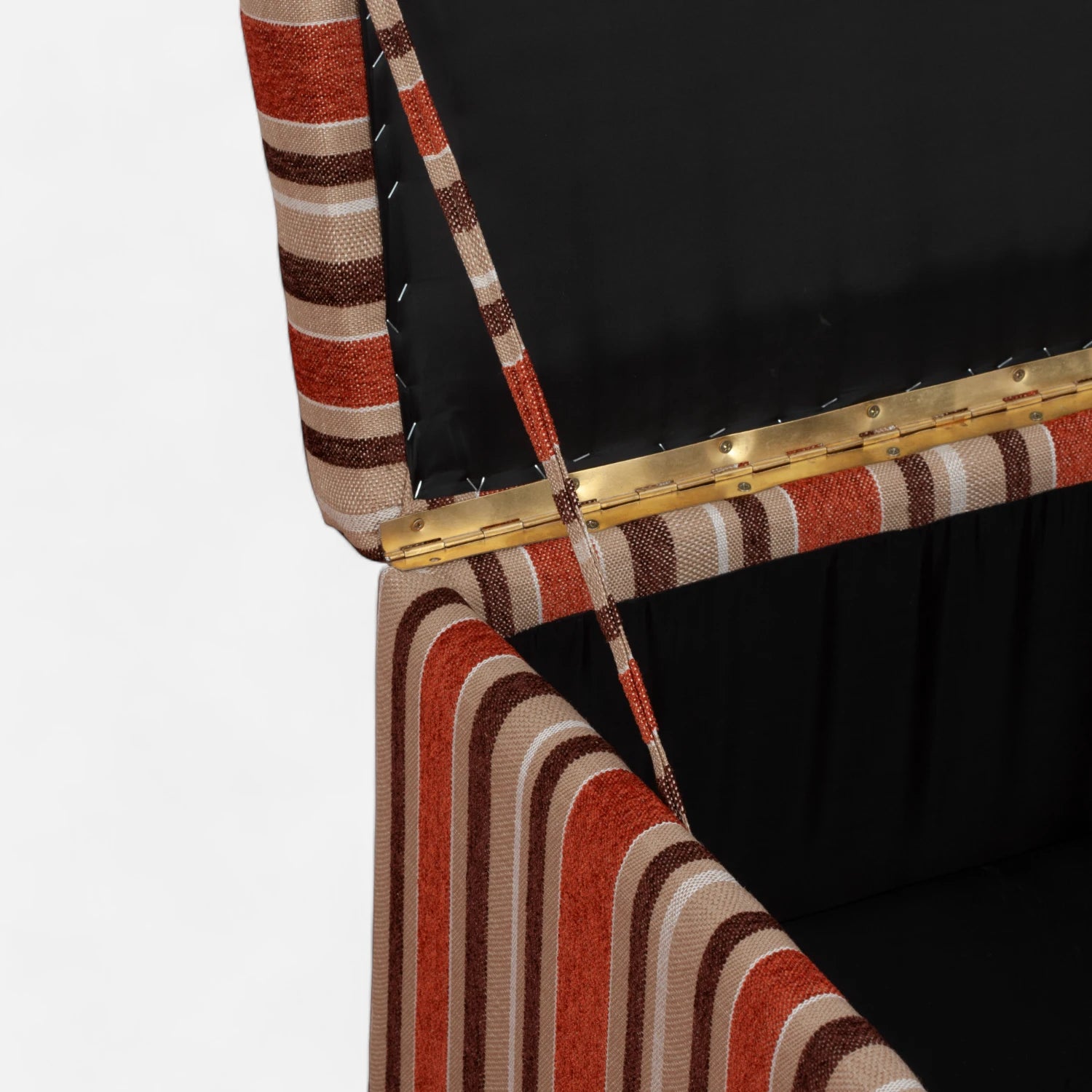 Banqueta Baúl 60x50 cm - Tela Chenille Listado Terracota