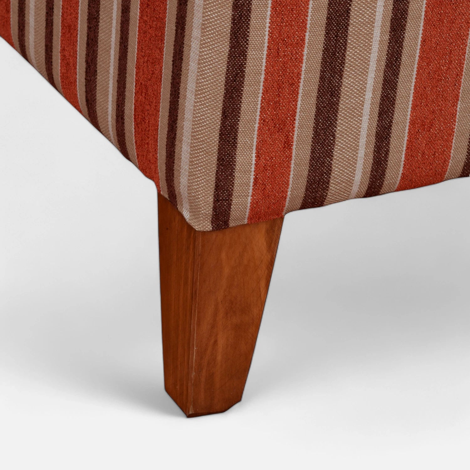 Banqueta Baúl 60x50 cm - Tela Chenille Listado Terracota