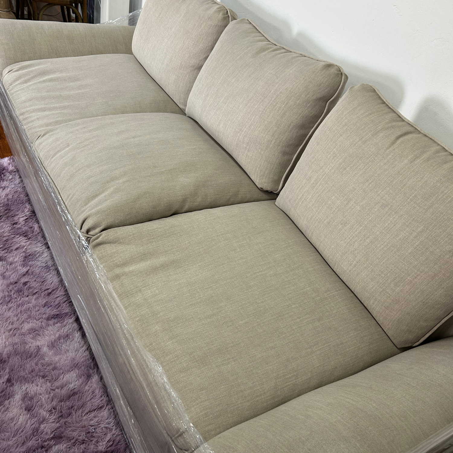 Sofá Oslo 3 Cuerpos - Tela Lino Beige (2da selección)