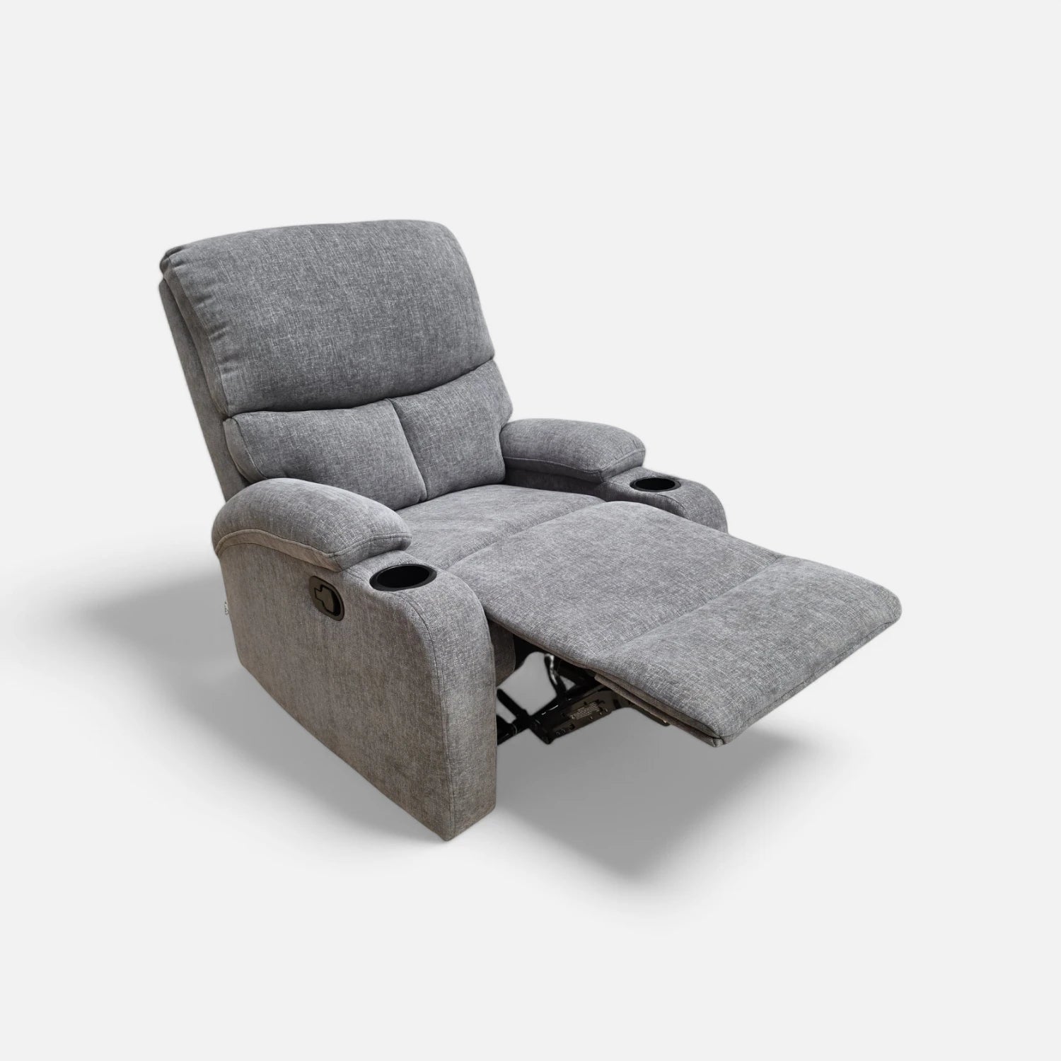 Bergere Reclinable Dante Gris Con Posavasos