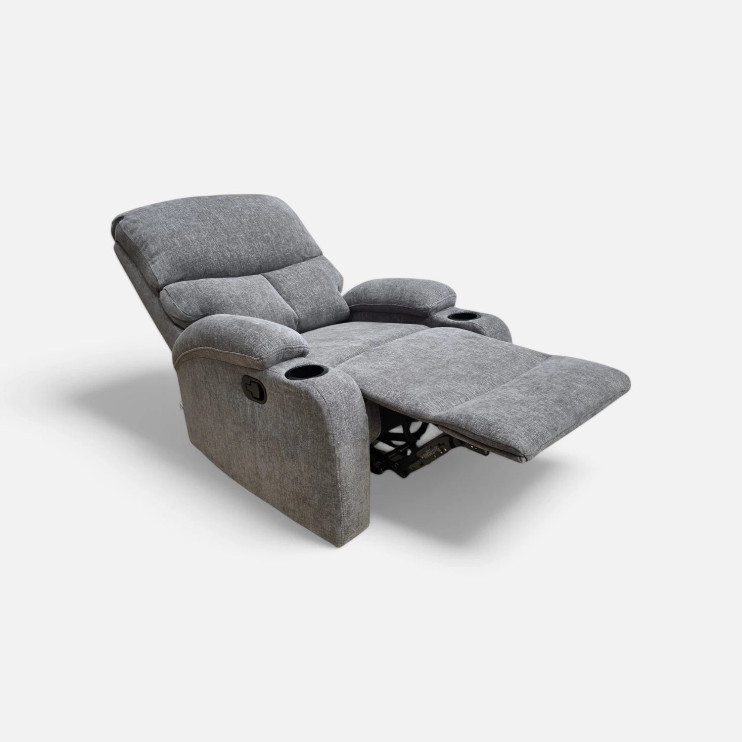 Bergere Reclinable Dante Gris Con Posavasos