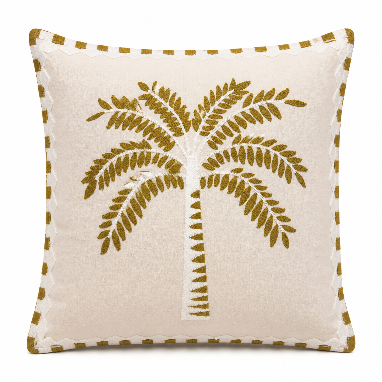 Cojín Decorativo Palmera Olivo 50x50cm | mueblesamerica.cl
