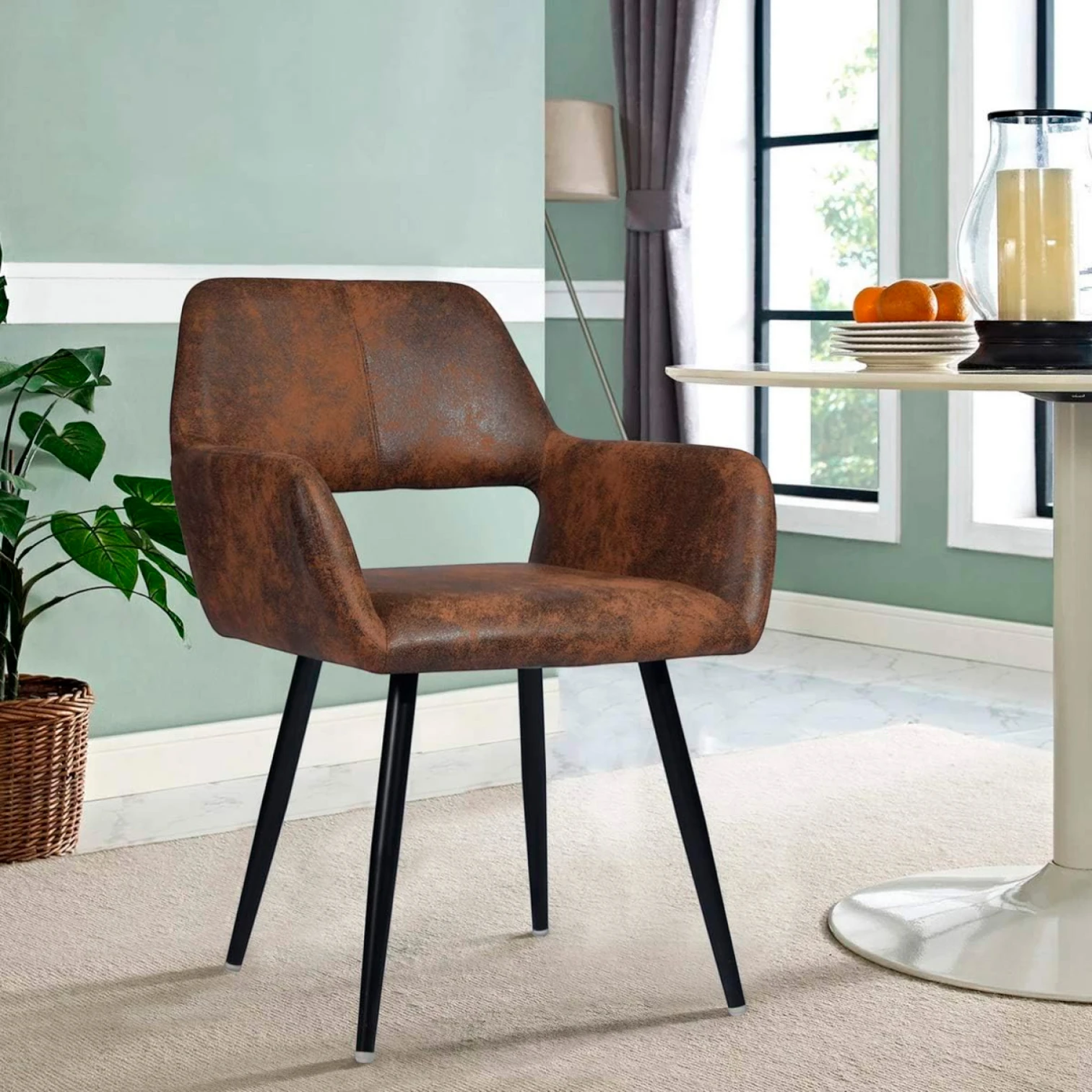 Butaca Burgos Ecocuero Vintage Café Oscuro