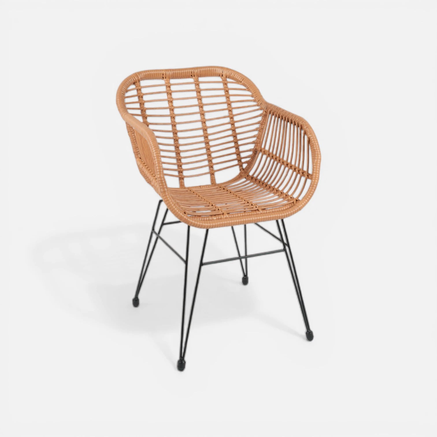 Butaca con Apoyabrazos de Terraza Rattan Grecia Color Madera