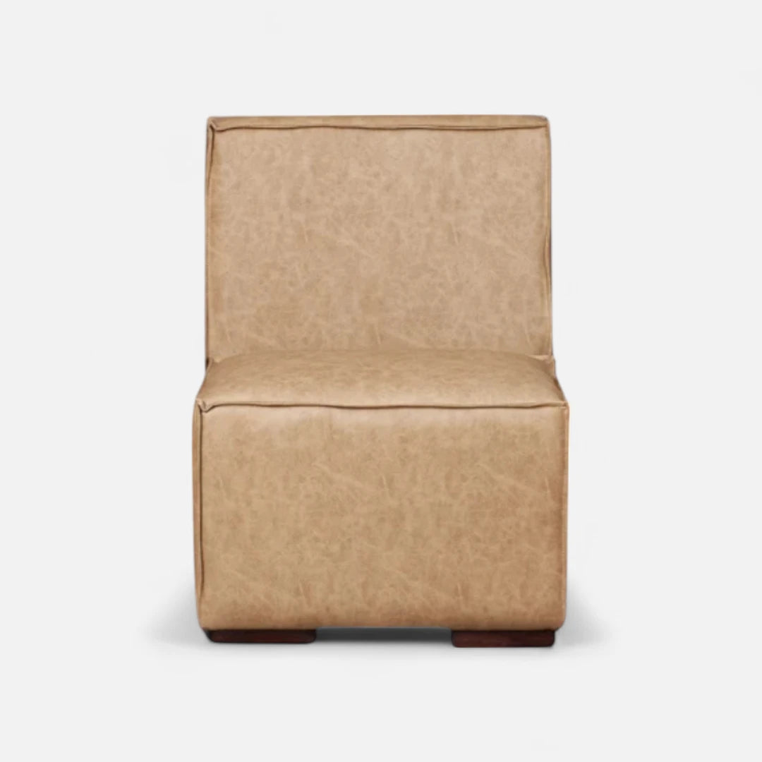 Butaca sin Brazo - Cuero Reconstituido Beige