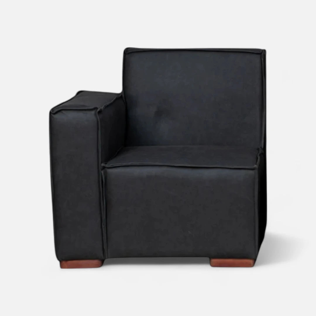 Butaca con Brazo Izquierdo - Cuero Reconstituido Negro