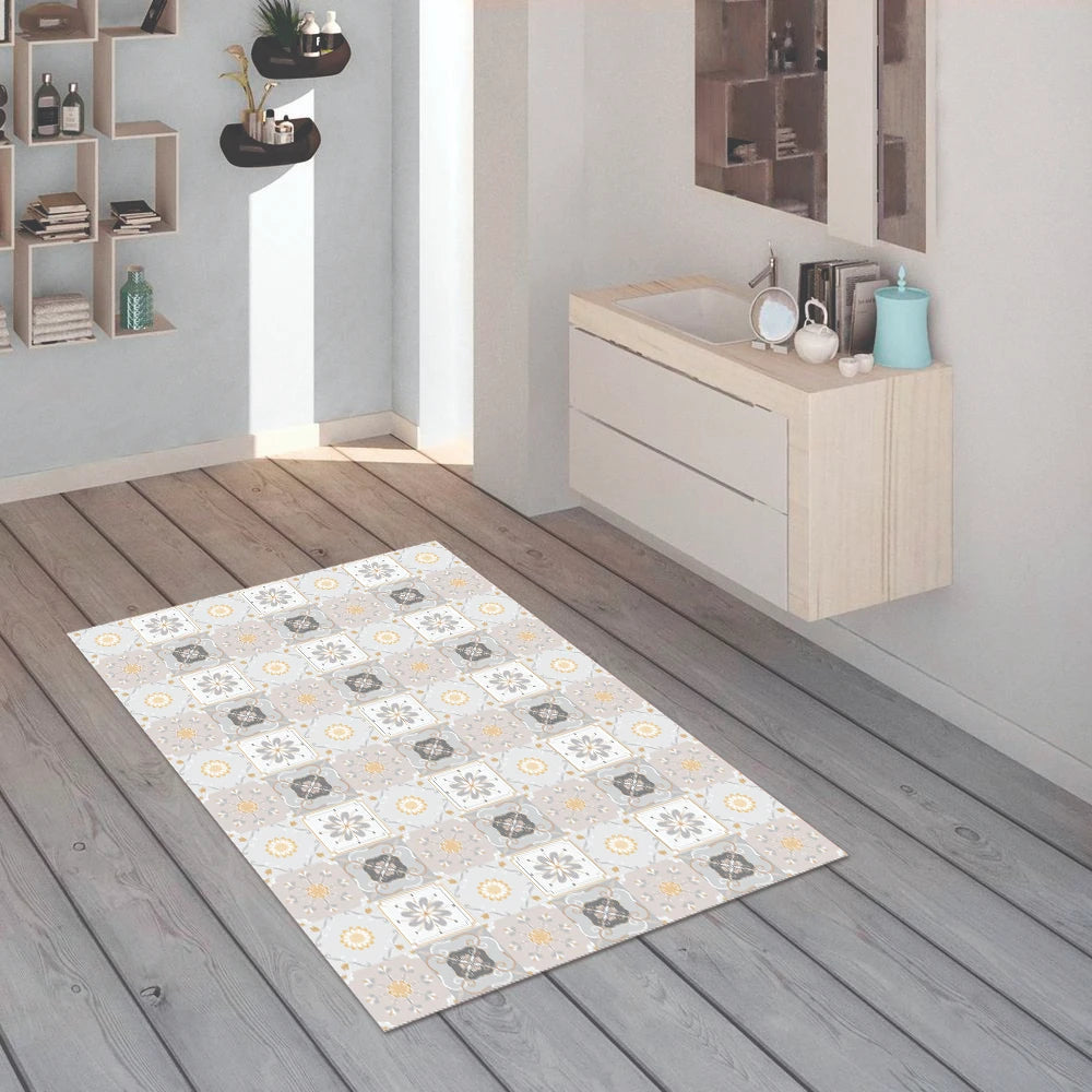 Alfombra Baldosa Clásica Amarilla