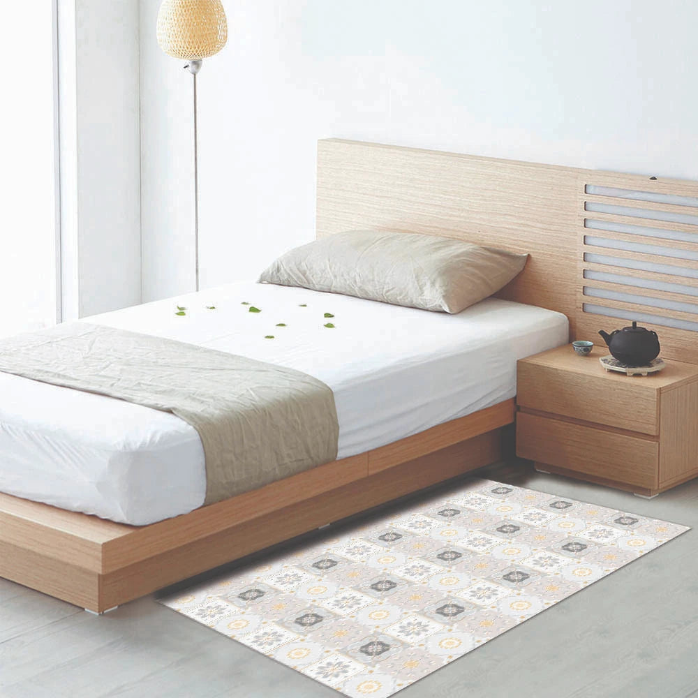 Alfombra Baldosa Clásica Amarilla