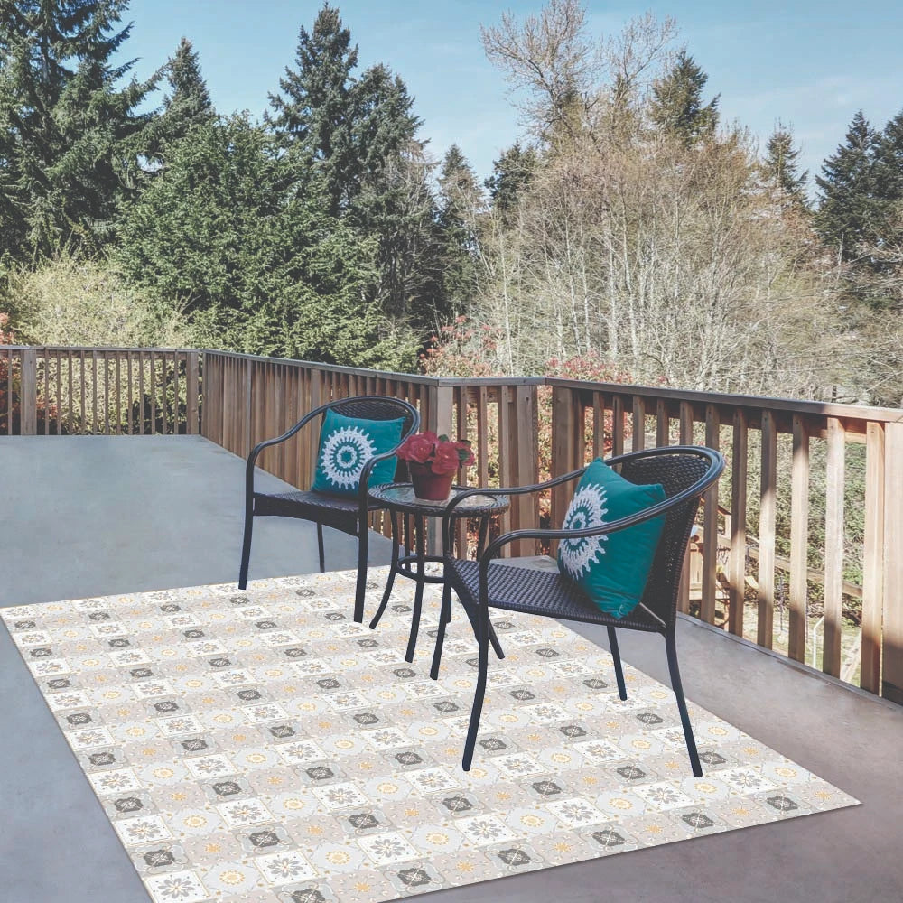 Alfombra Baldosa Clásica Amarilla