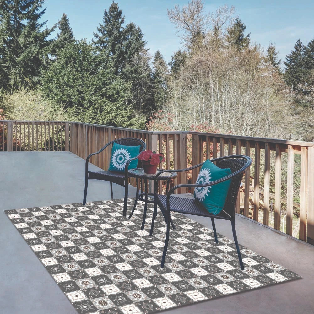 Alfombra Baldosa Clásica Gris