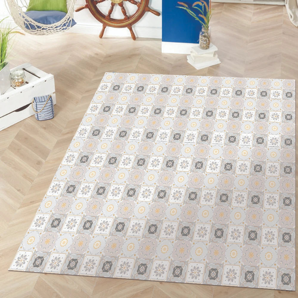 Alfombra Baldosa Clásica Amarilla