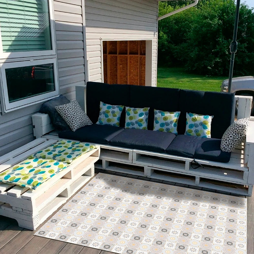 Alfombra Baldosa Clásica Amarilla