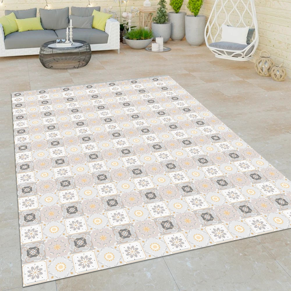 Alfombra Baldosa Clásica Amarilla