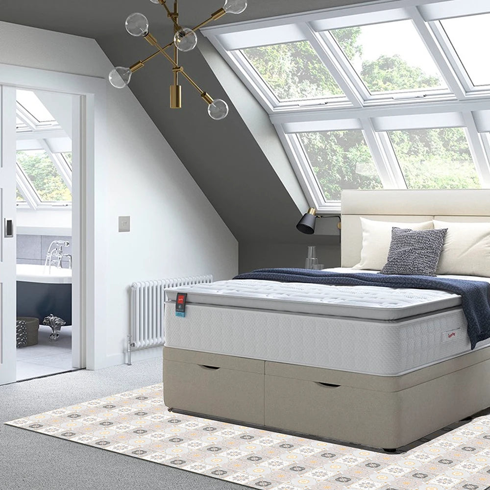 Alfombra Baldosa Clásica Amarilla