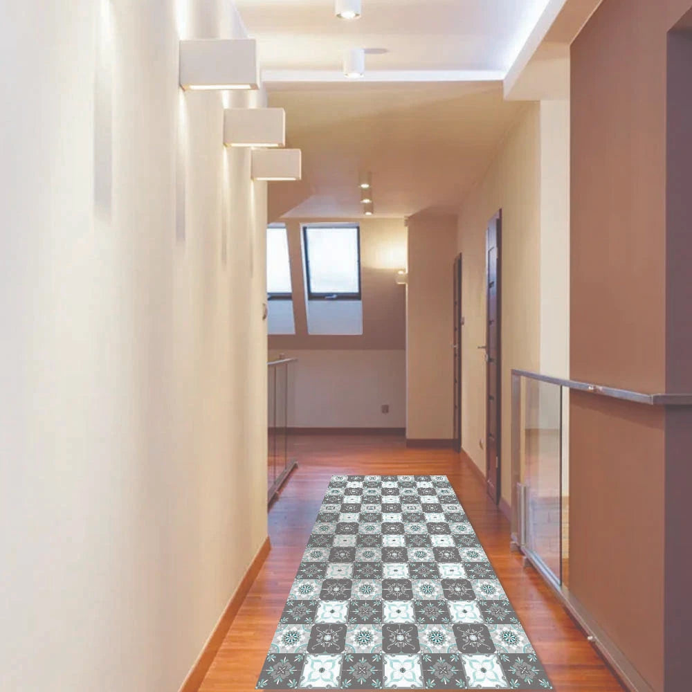 Alfombra Baldosa Clásica Azul