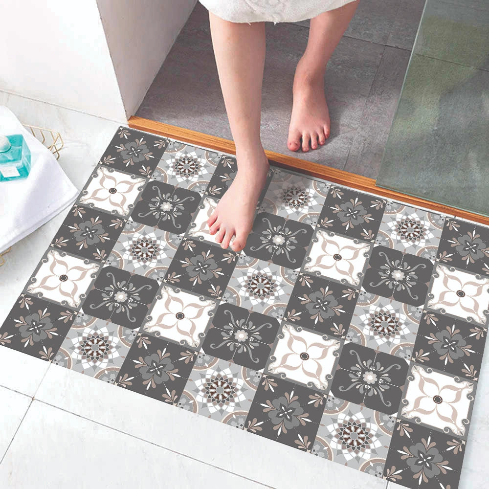 Alfombra Baldosa Clásica Gris