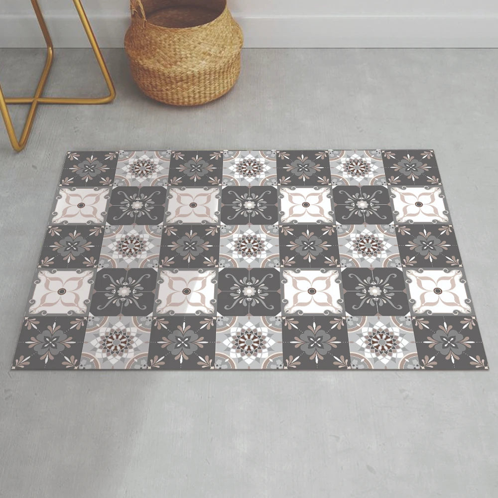 Alfombra Baldosa Clásica Gris