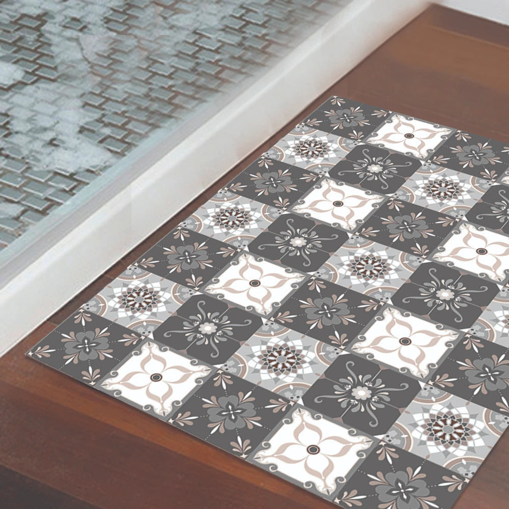 Alfombra Baldosa Clásica Gris