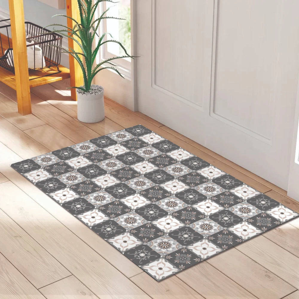 Alfombra Baldosa Clásica Gris