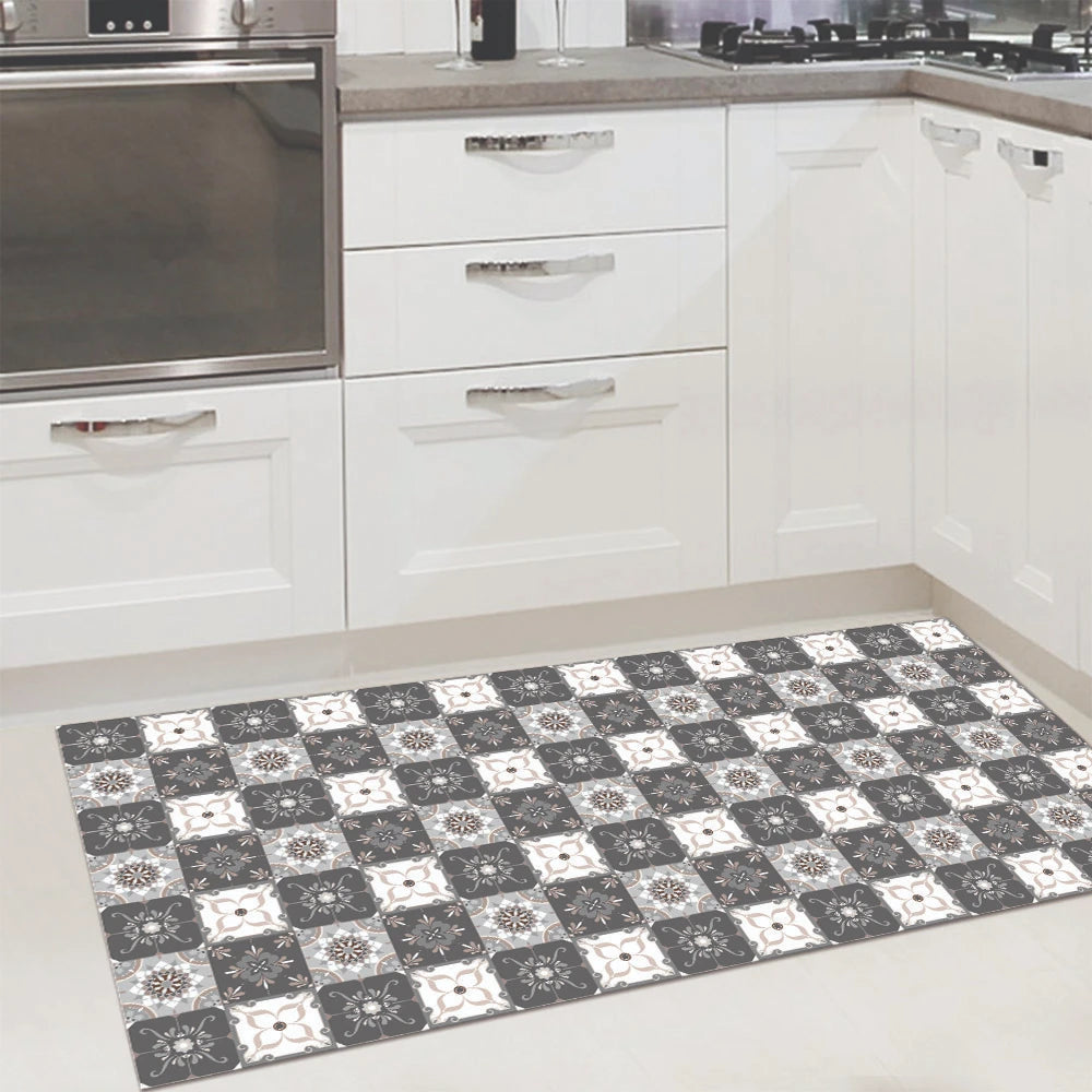 Alfombra Baldosa Clásica Gris