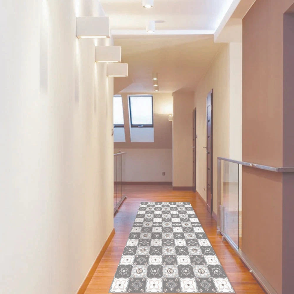 Alfombra Baldosa Clásica Gris