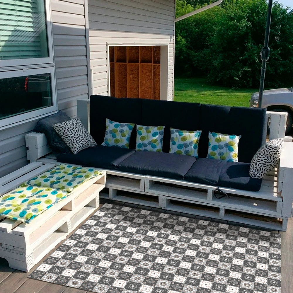 Alfombra Baldosa Clásica Gris