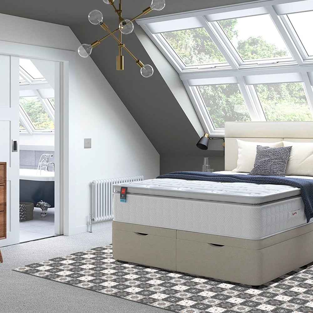 Alfombra Baldosa Clásica Gris