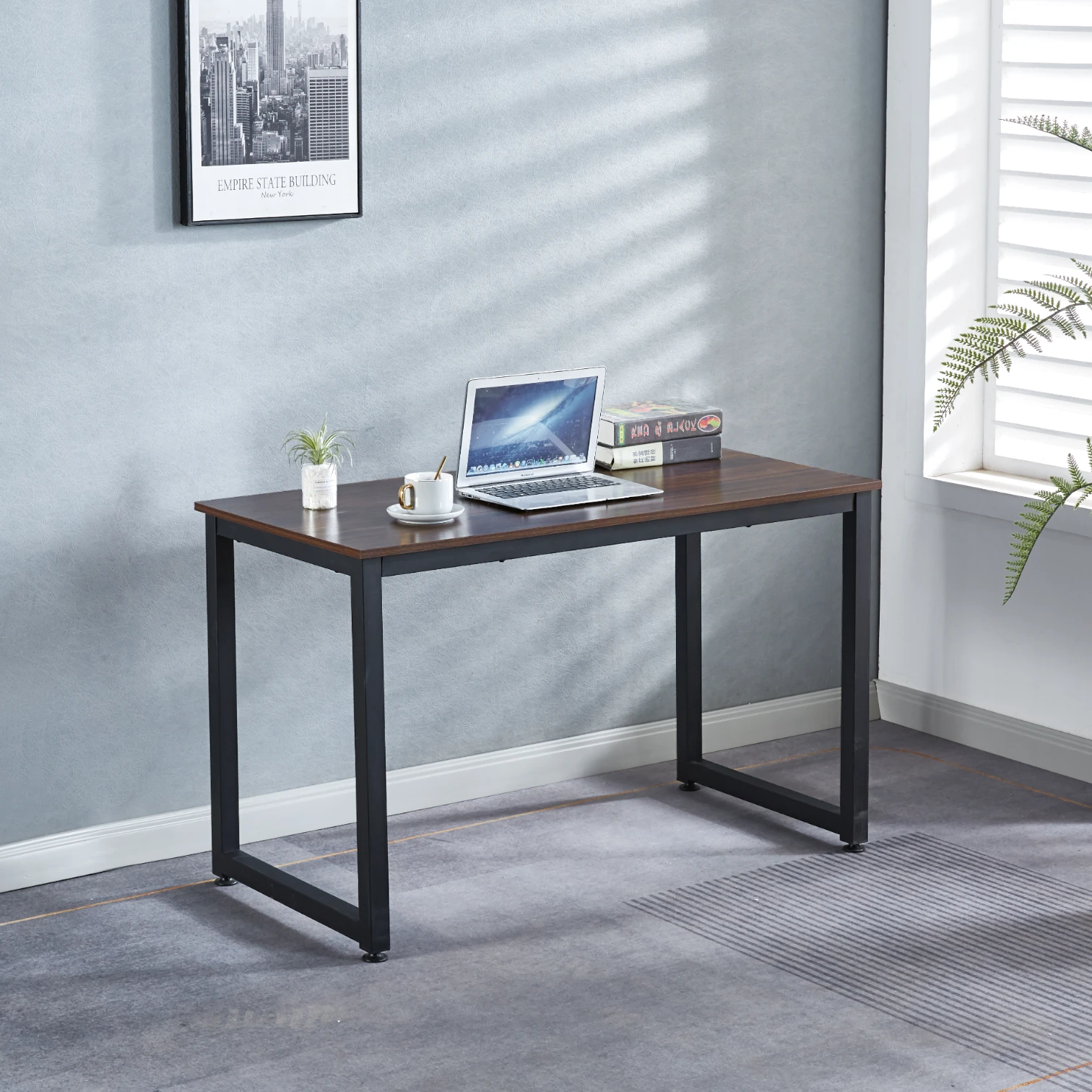 Escritorio Industrial Home Office - Madera Oscura