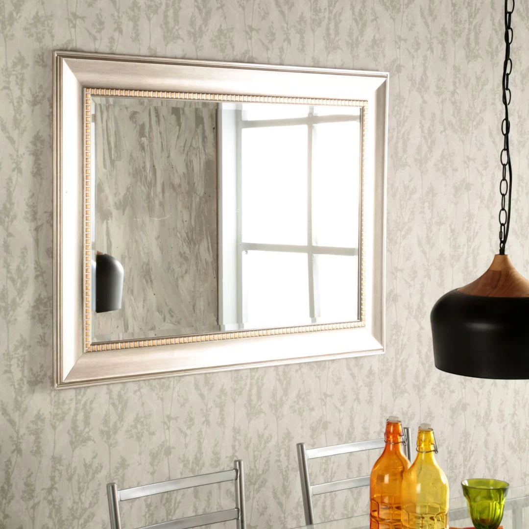 Espejo rectangular plateado elegante | mueblesamerica.cl