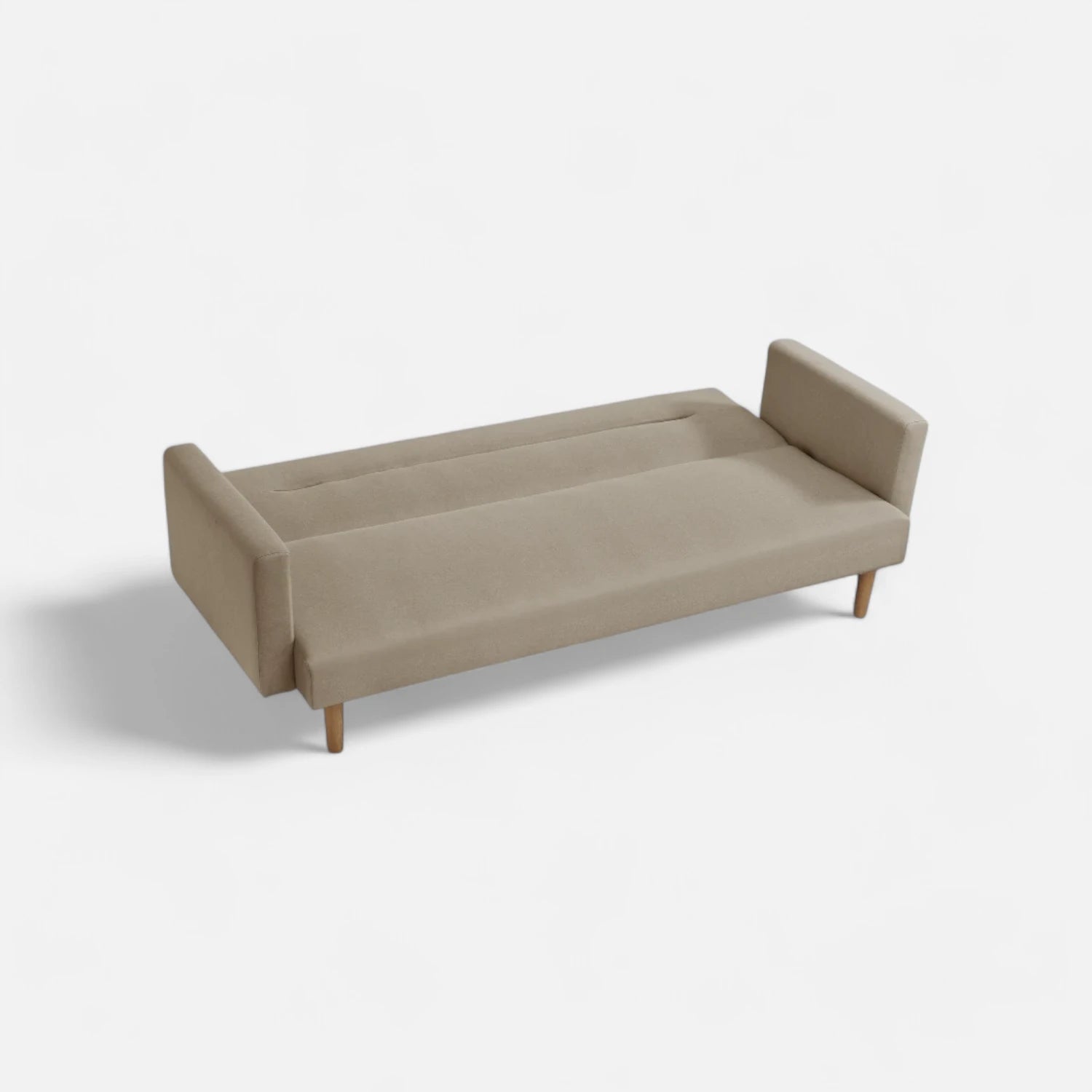 Futón Sara 3 Cuerpos - Tela Lino - Beige