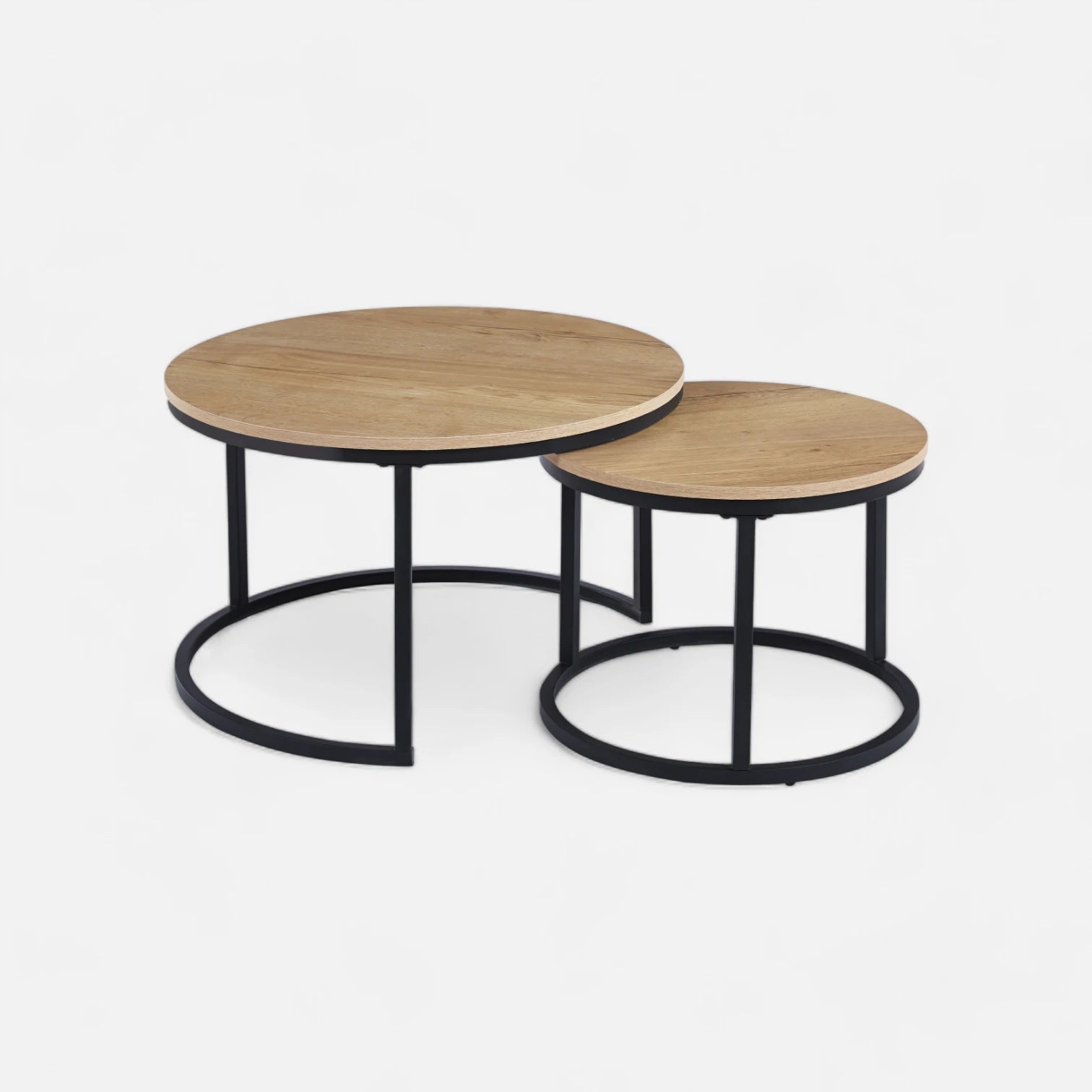 Juego de Mesas de Centro Anidadas - Madera Clara
