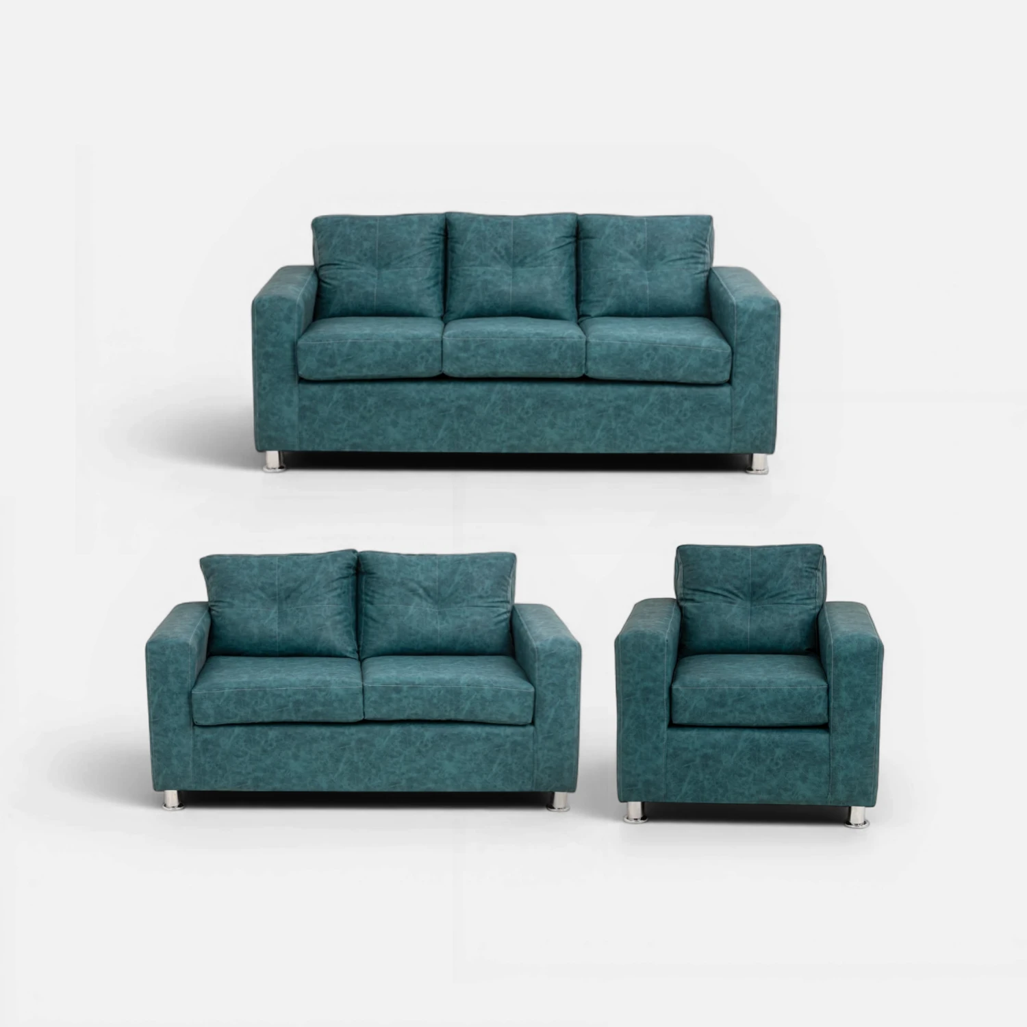 Living George 321 - Cuero Sintético Auris Azul Petróleo