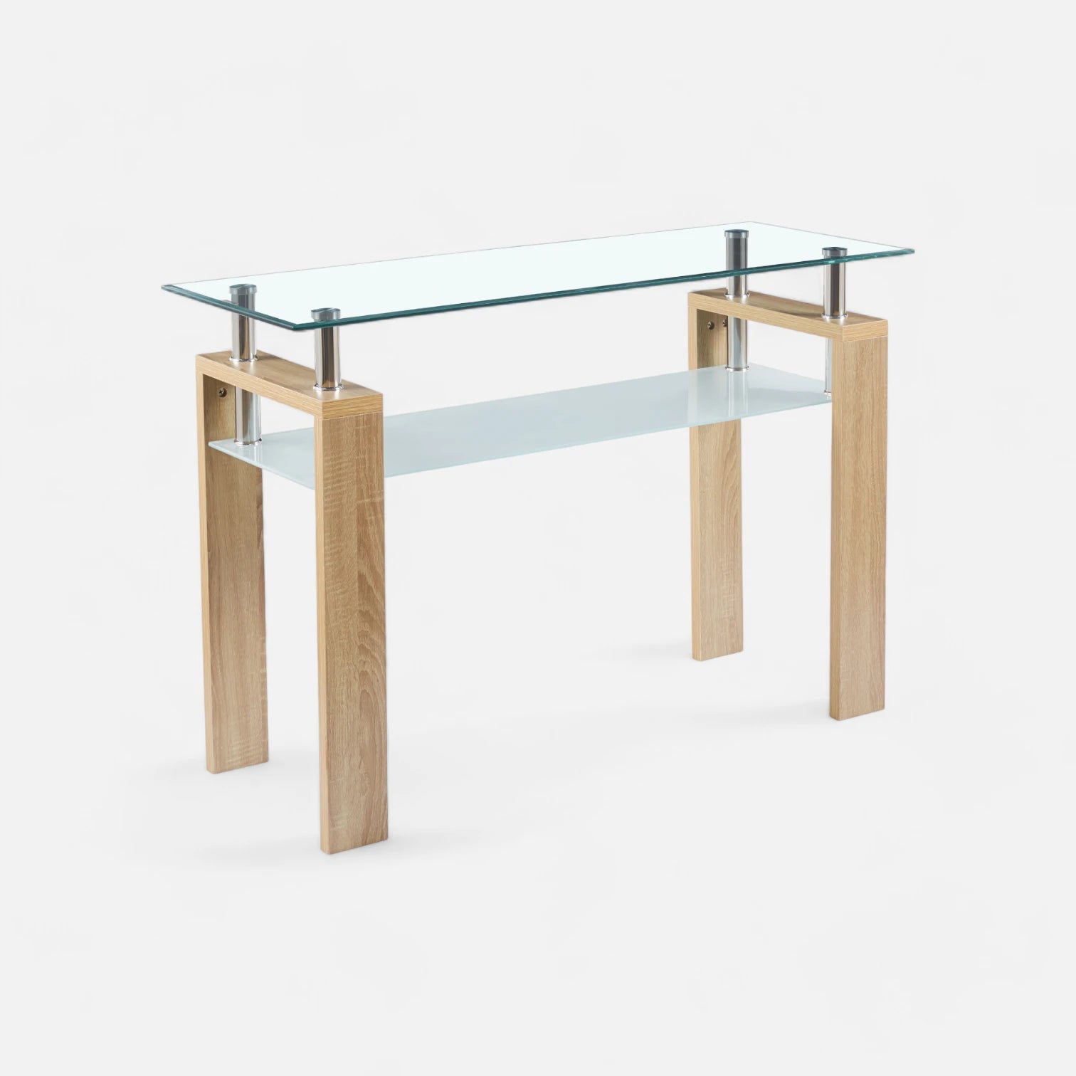 Mesa de Arrimo Rectangular de Vidrio