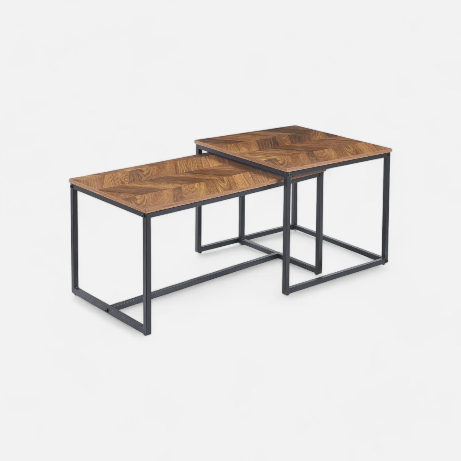 Mesa de centro doble rectangular - Madera clara