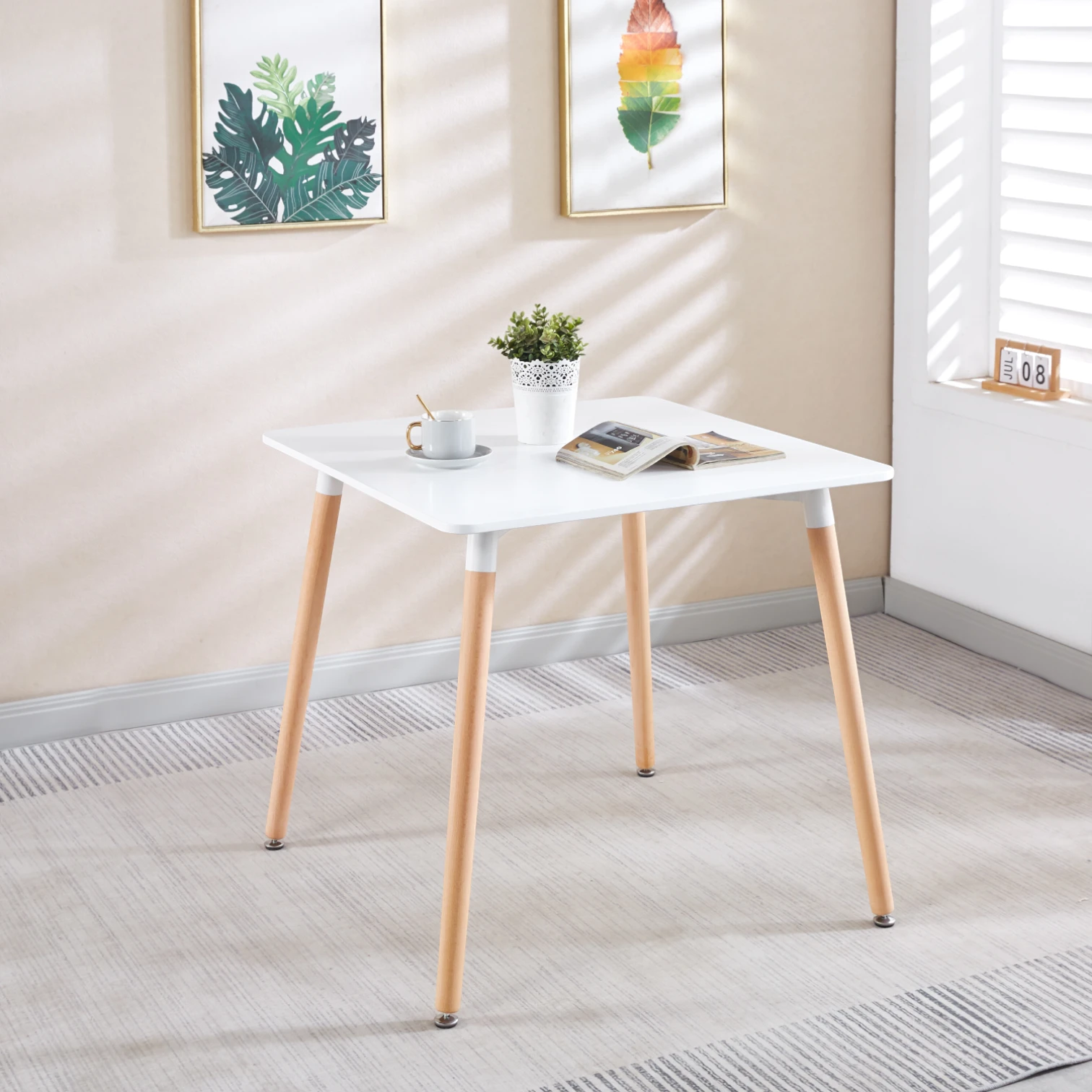 Mesa Eames Cuadrada MDF 80 cms - Blanco