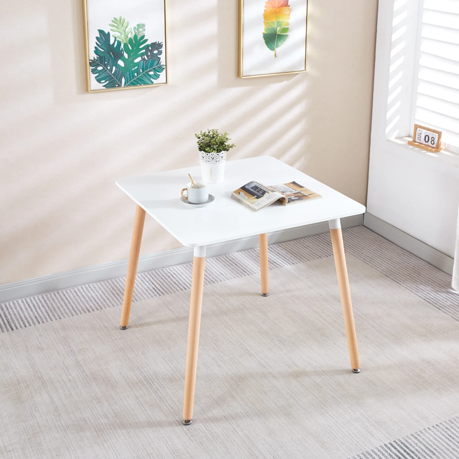 Mesa Eames Cuadrada MDF 80 cms - Blanco