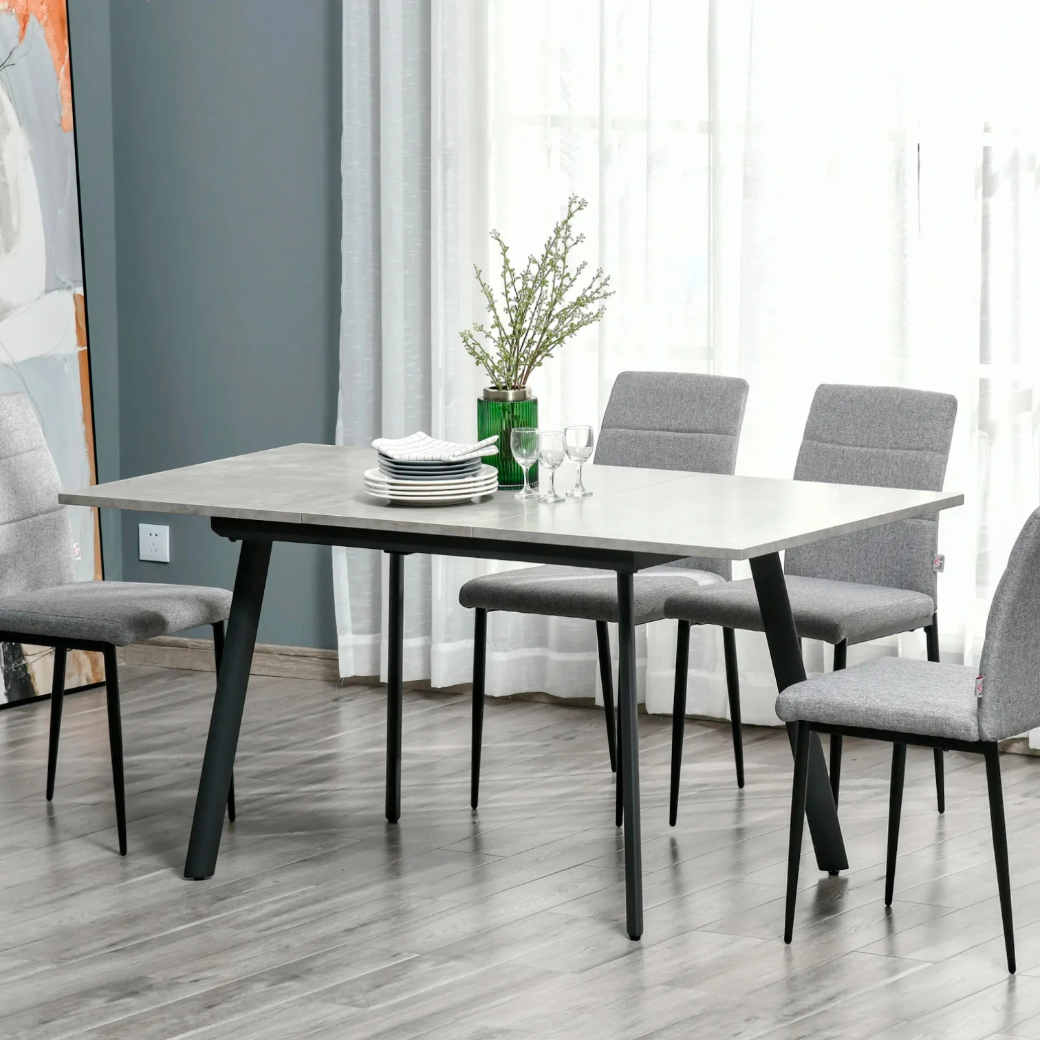 Mesa Extensible 120 a 160 cm, ancho 80 cm - Café Claro