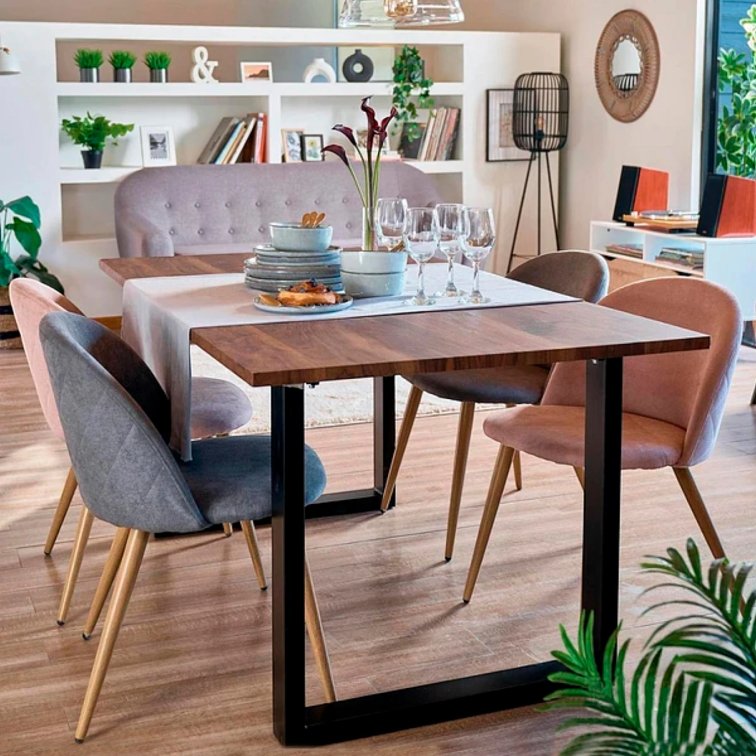 Mesa Industrial MDF 160 x 90 cm - Madera Oscura