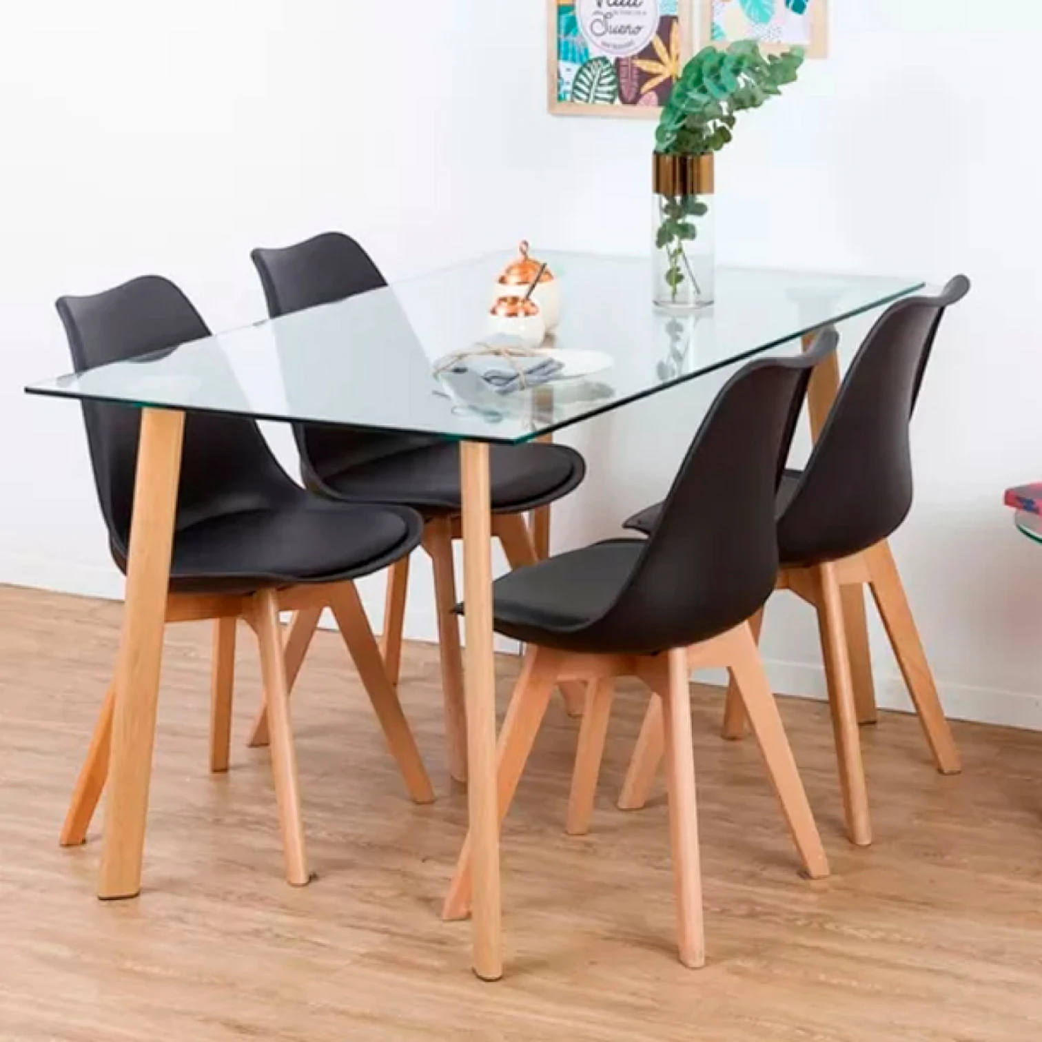 Mesa Nordic Rectangular Vidrio 140 x 90 cms