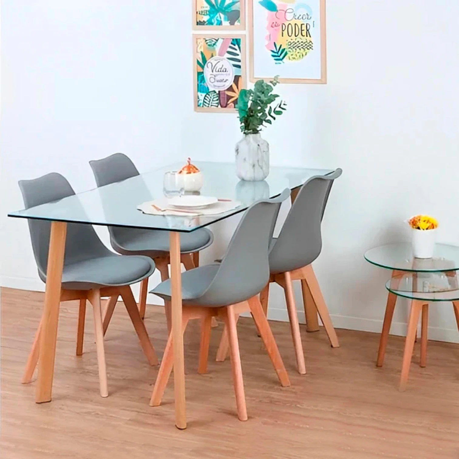 Mesa Nordic Rectangular Vidrio 140 x 90 cms