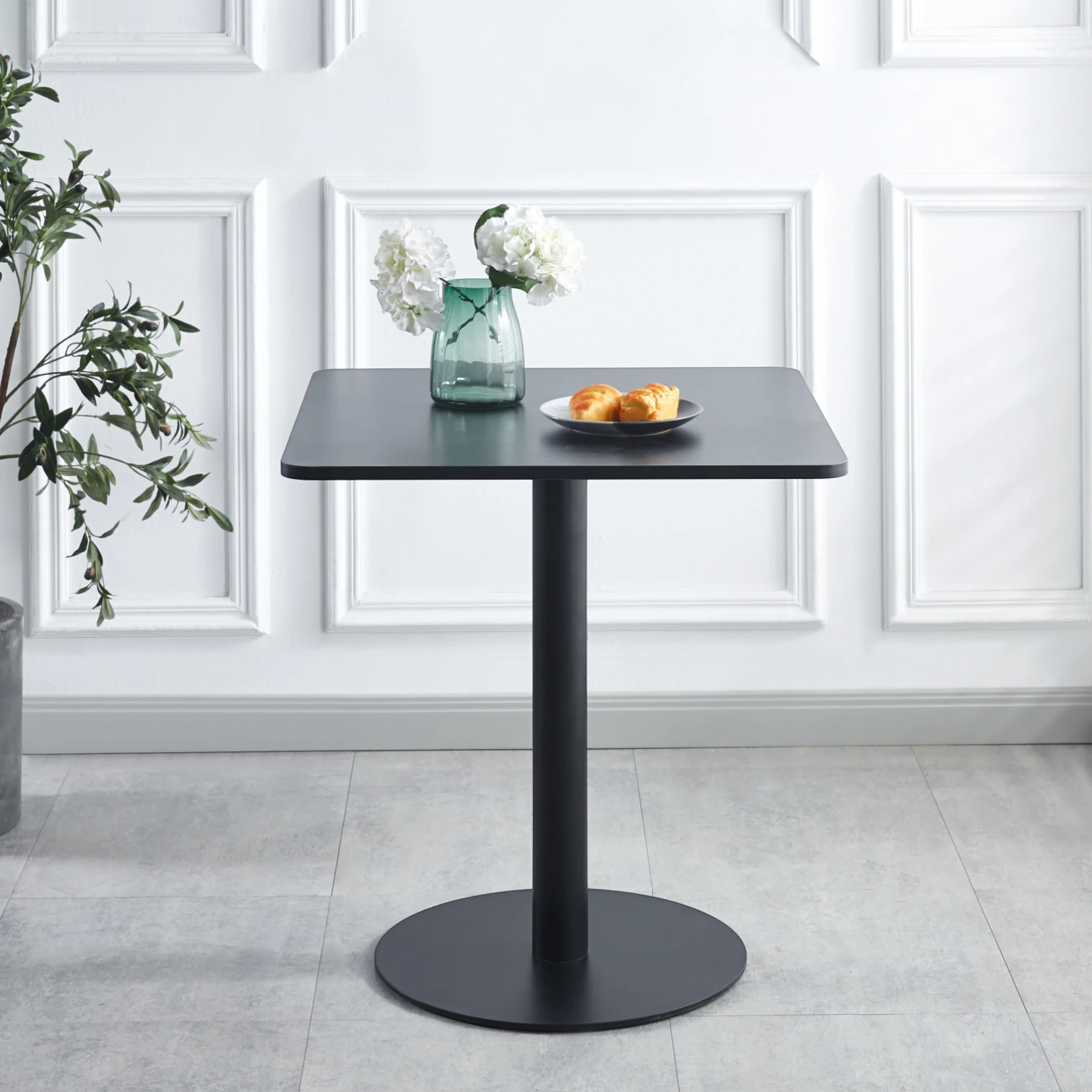 Mesa Restaurant 70x70 cm Tubo Metal cubierta MDF