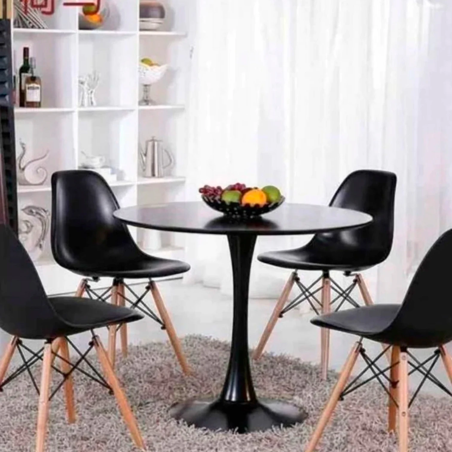 Mesa Tulip 80 cms MDF - Negra