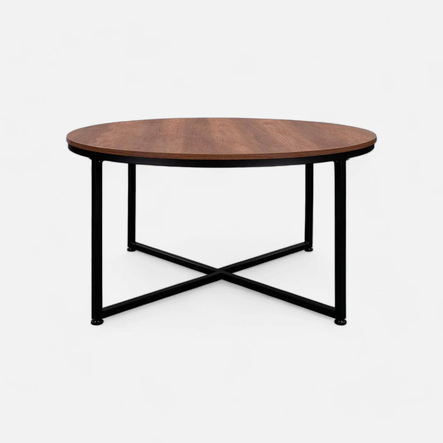 Mesa de Centro 80 cm Redonda - Madera Oscura